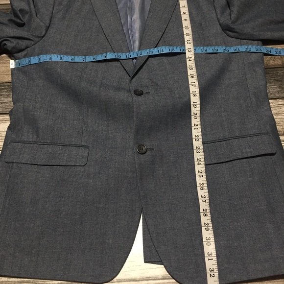 Banana Republic Tailored Slim Fit Blazer Men’s 46L Blue 2 Button 100% Cotton - Picture 3 of 10